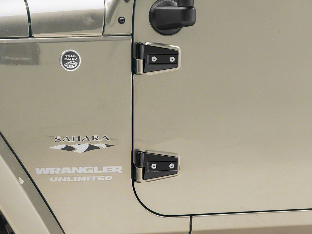 BESTAOO Kit de charnière de porte pour Jeep Wranlger Unlimited Rubicon Sahara 2007-2018 JK JKU 4 portes, alliage d'aluminium robuste, 8 pièces ( noir BESTAOO Kit de charnière de porte pour Jeep Wranlger Unlimited Rubicon Sahara 2007-2018 JK JKU 4 portes, alliage d'aluminium robuste, 8 pièces ( noir