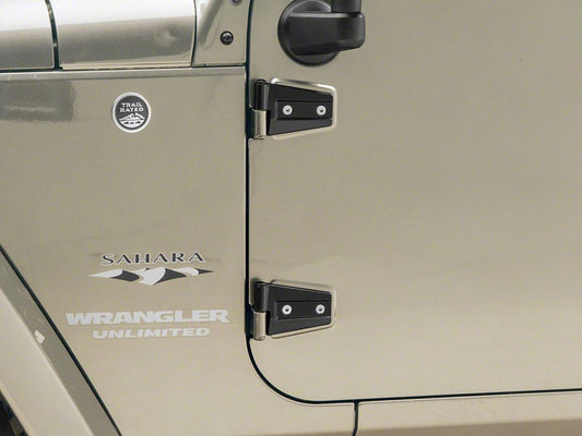 RedRock Door Hinges; Black (07-18 Jeep Wrangler JK 4-Door)