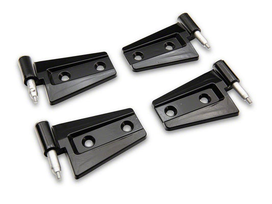 RedRock Door Hinges; Black (07-18 Jeep Wrangler JK 2-Door)