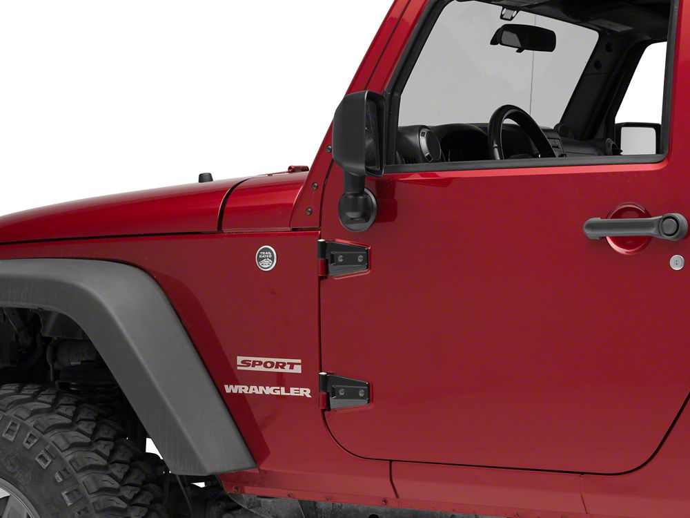 RedRock Door Hinges; Black (07-18 Jeep Wrangler JK 2-Door)