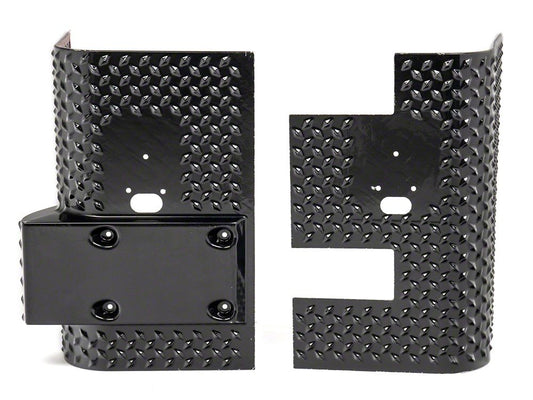 RedRock Plastic Rear Quarter Panel Body Armor Kit; Black (97-06 Jeep Wrangler TJ, Excluding Unlimited)