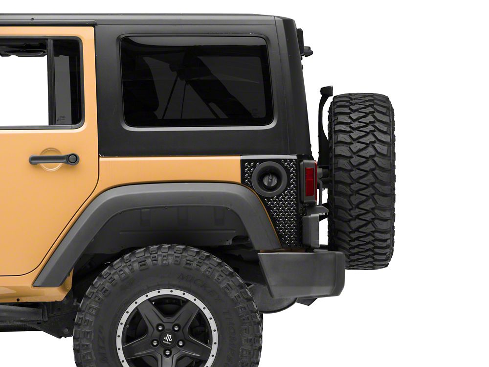 RedRock Plastic Rear Quarter Panel Body Armor Kit; Black (07-18 Jeep Wrangler JK 4-Door)