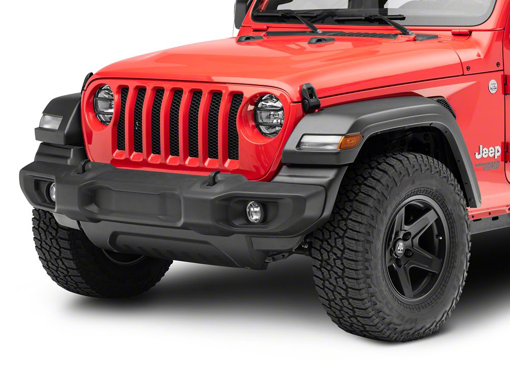 RedRock Euro Style Headlight Guards; Carbon Fiber Look (18-25 Jeep Wrangler JL)