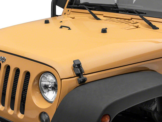 RedRock Replacement Hood Latch Straps; Black (07-18 Jeep Wrangler JK)