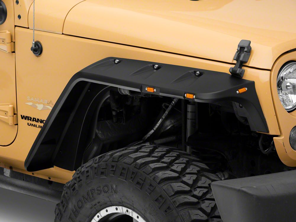 Hooke Road Steel Fender Flares – 07-18 Jeep Wrangler JK & Unlimited, Front Rear Set