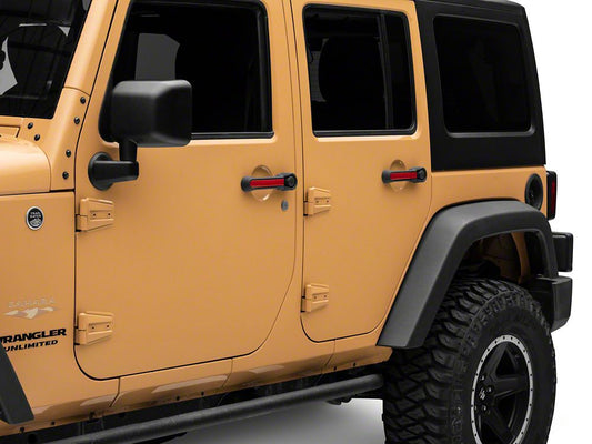 RedRock Door Handle Inserts; Red (07-18 Jeep Wrangler JK 4-Door)