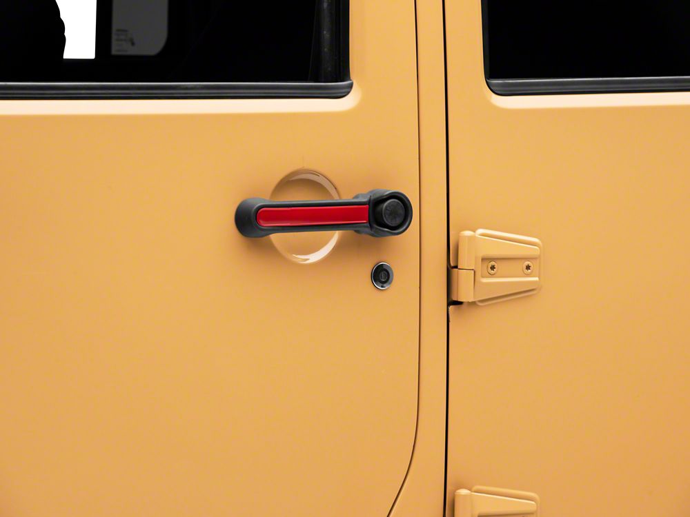 RedRock Door Handle Inserts; Red (07-18 Jeep Wrangler JK 4-Door)