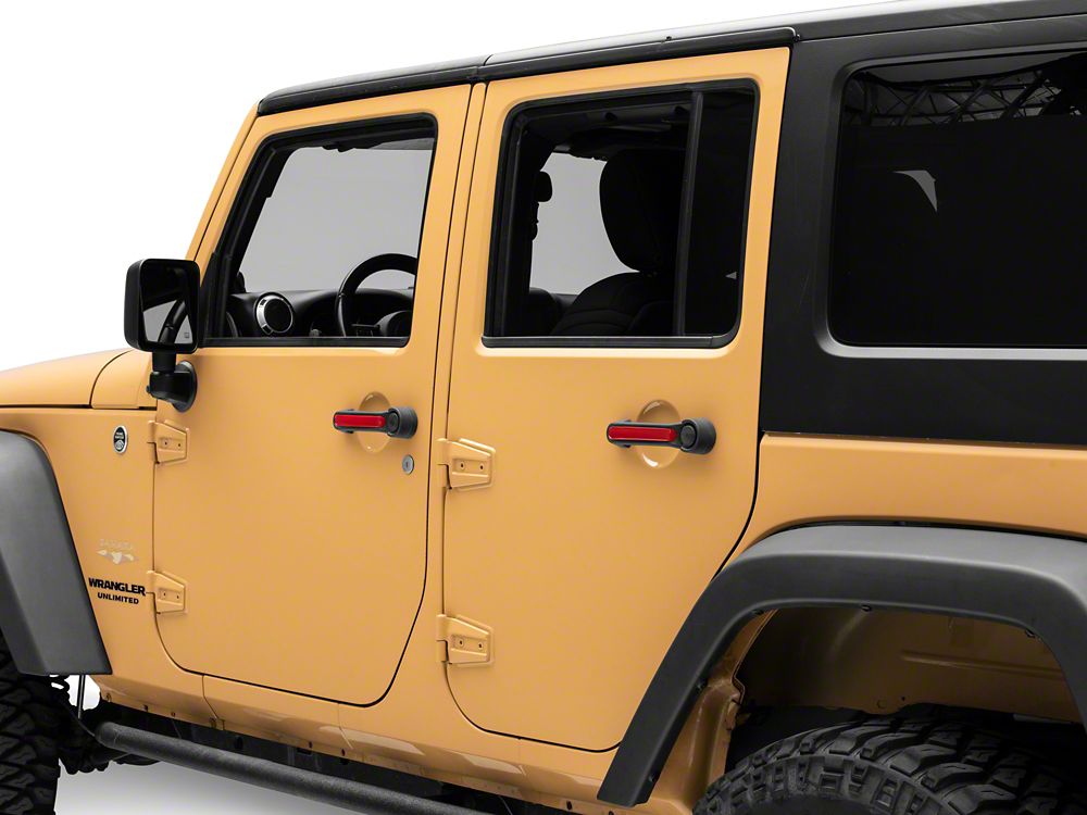 RedRock Door Handle Inserts; Red (07-18 Jeep Wrangler JK 4-Door)