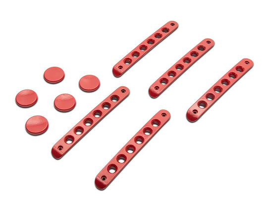 RedRock Billet Aluminum Door Handle Inserts; Red (07-18 Jeep Wrangler JK 4-Door)