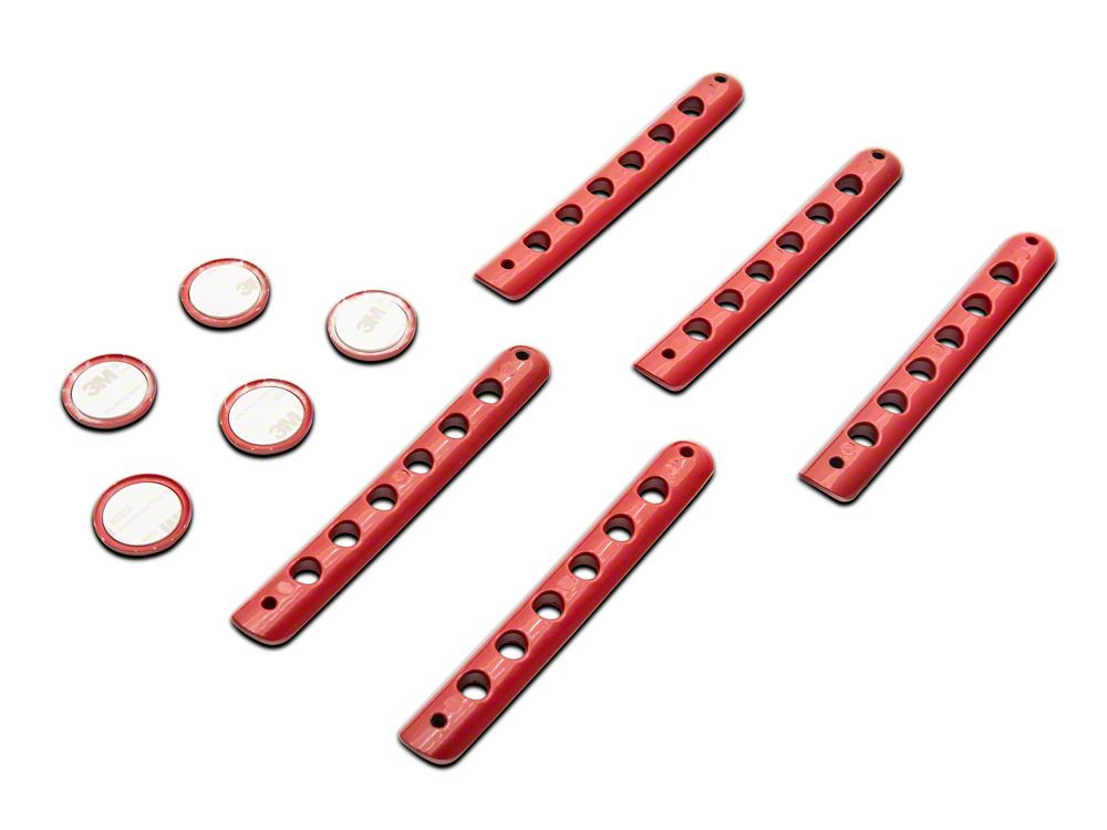 RedRock Billet Aluminum Door Handle Inserts; Red (07-18 Jeep Wrangler JK 4-Door)