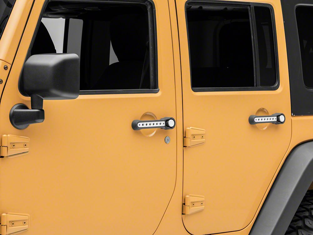 RedRock Billet Aluminum Door Handle Inserts; White (07-18 Jeep Wrangler JK 4-Door)