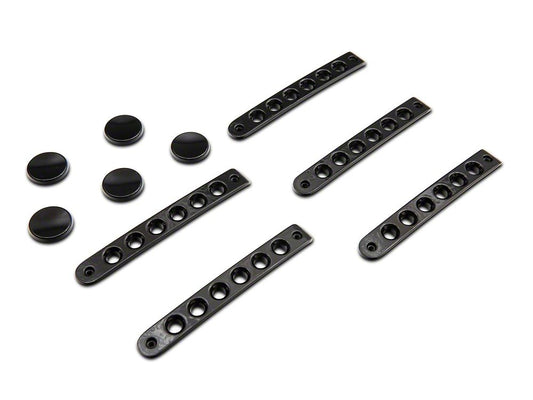 RedRock Billet Aluminum Door Handle Inserts; Black (07-18 Jeep Wrangler JK 4-Door)