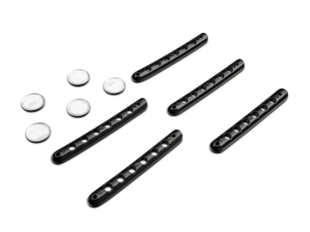 RedRock Billet Aluminum Door Handle Inserts; Black (07-18 Jeep Wrangler JK 4-Door)
