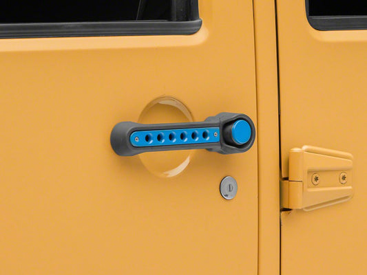 RedRock Billet Aluminum Door Handle Inserts; Blue (07-18 Jeep Wrangler JK 4-Door)
