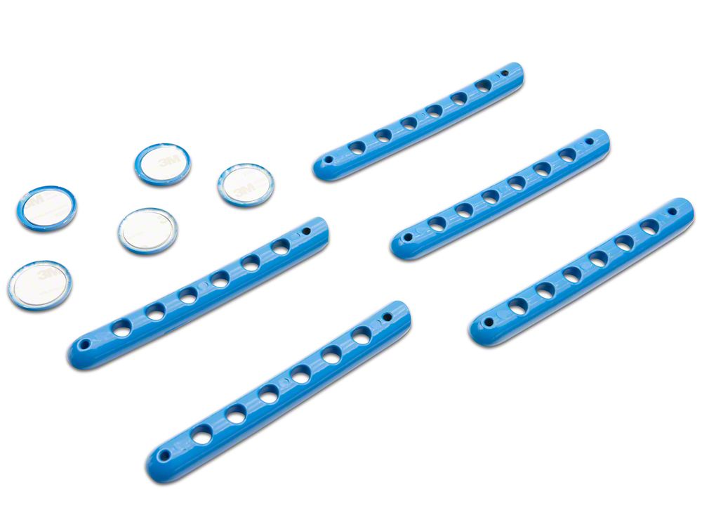 RedRock Billet Aluminum Door Handle Inserts; Blue (07-18 Jeep Wrangler JK 4-Door)