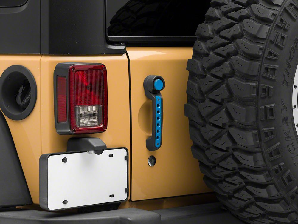 RedRock Billet Aluminum Door Handle Inserts; Blue (07-18 Jeep Wrangler JK 4-Door)