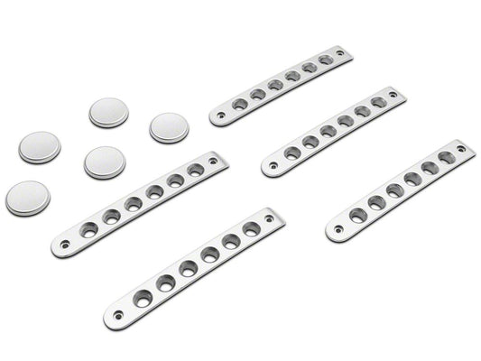 RedRock Billet Aluminum Door Handle Inserts; Silver (07-18 Jeep Wrangler JK 4-Door)