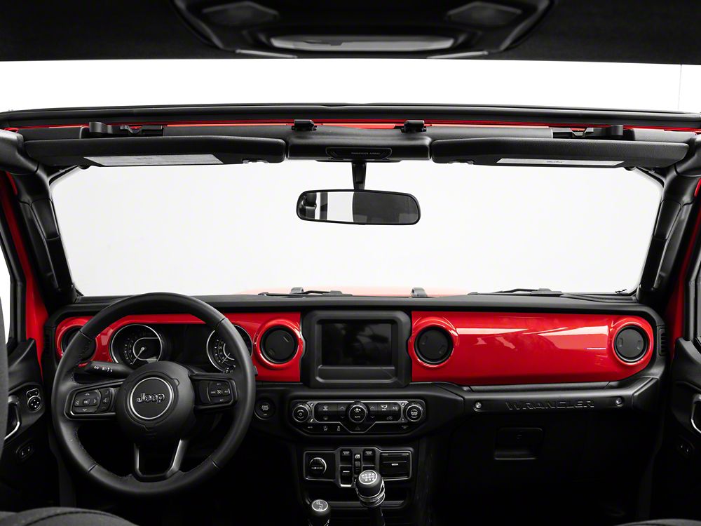 RedRock Dash Panel Overlay; Red (18-23 Jeep Wrangler JL)