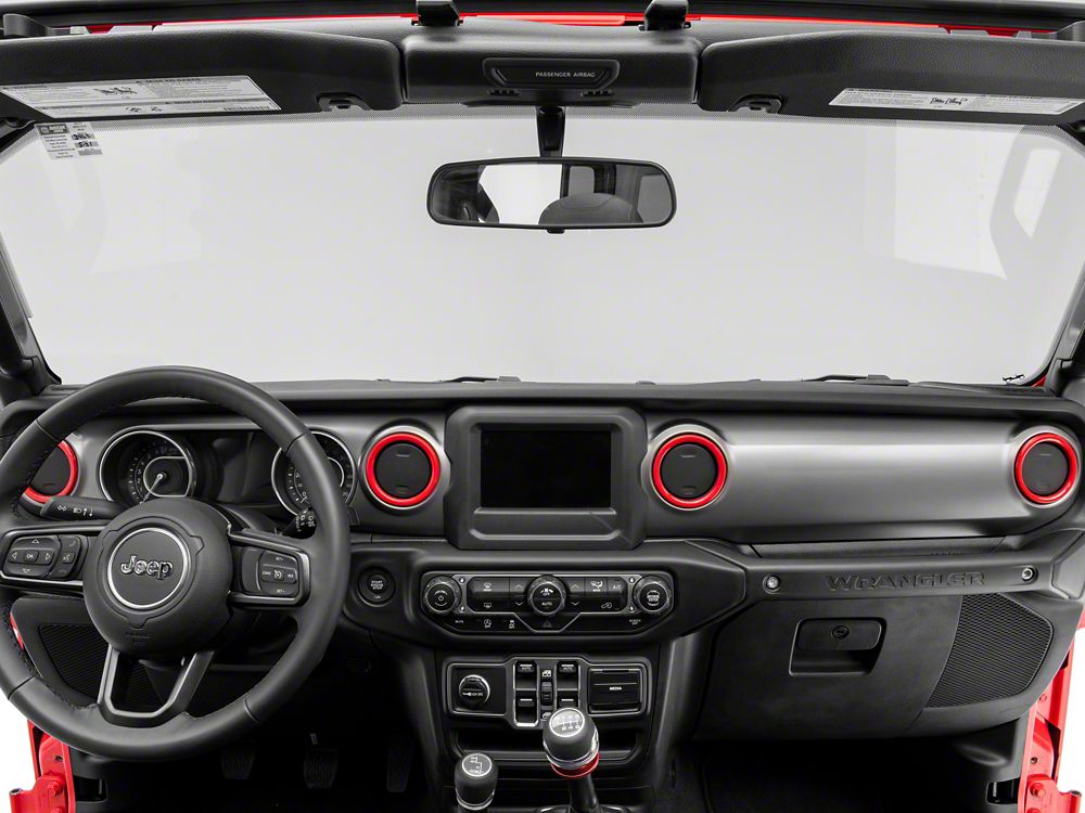RedRock Air Conditioning Vent Trim Rings; Red (18-25 Jeep Wrangler JL)