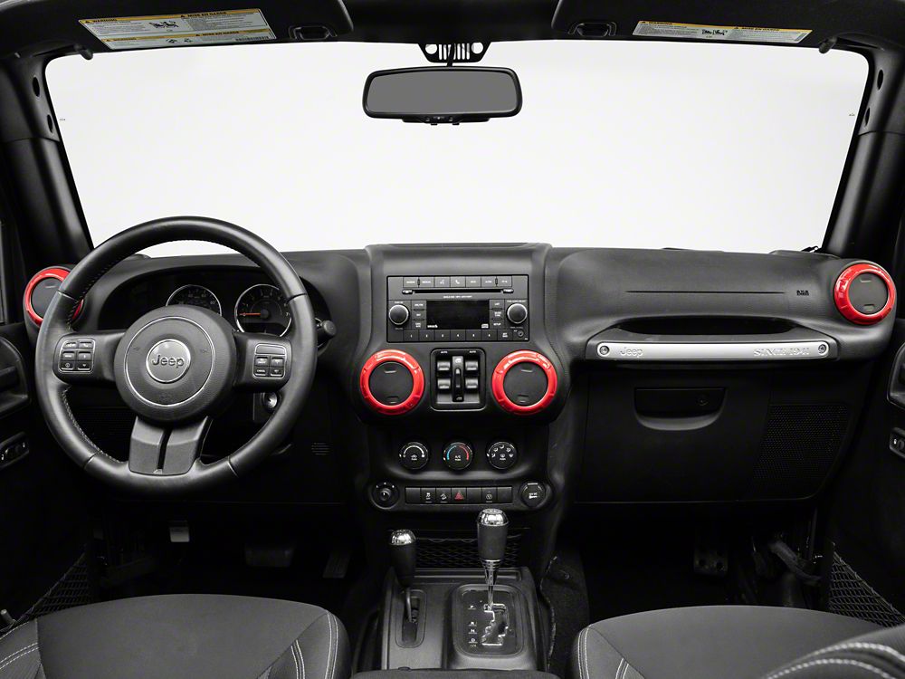 RedRock Air Conditioning Vent Trim Rings; Red (07-18 Jeep Wrangler JK)