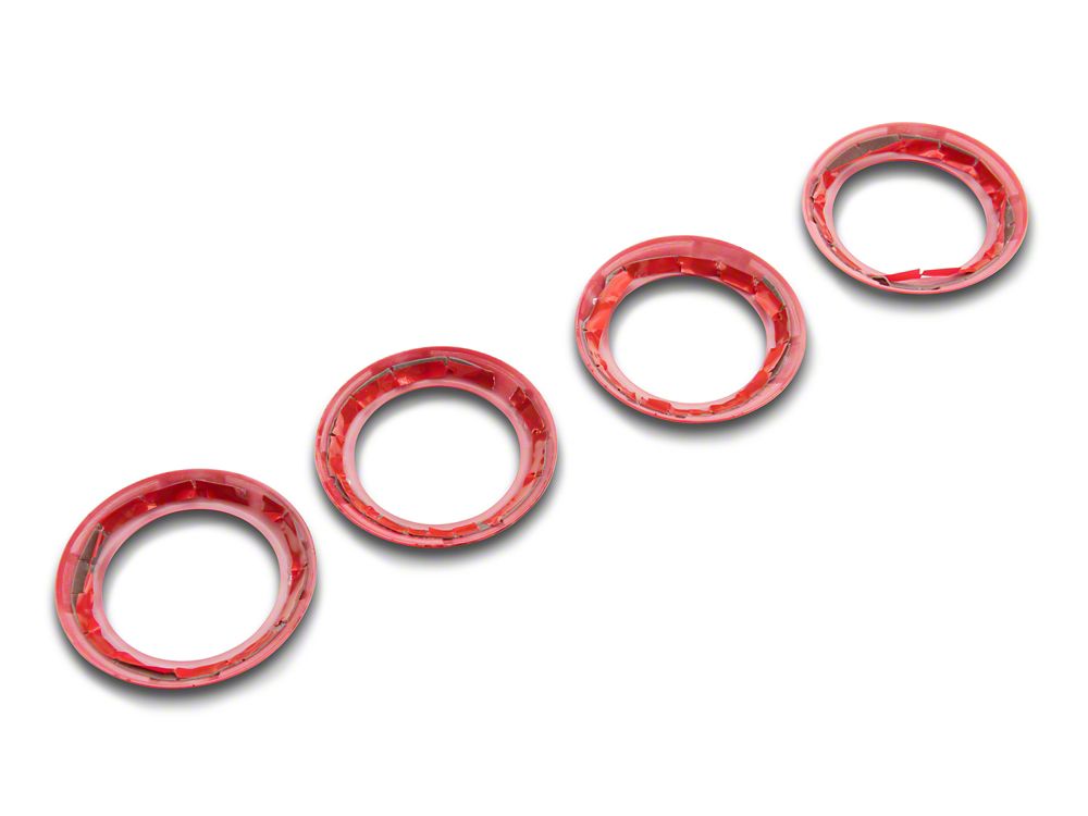 RedRock Air Conditioning Vent Trim Rings; Red (07-18 Jeep Wrangler JK)
