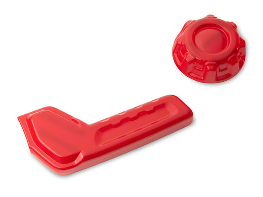 RedRock Driver Side Seat Height and Lumbar Adjustment Covers; Red (18-25 Jeep Wrangler JL)