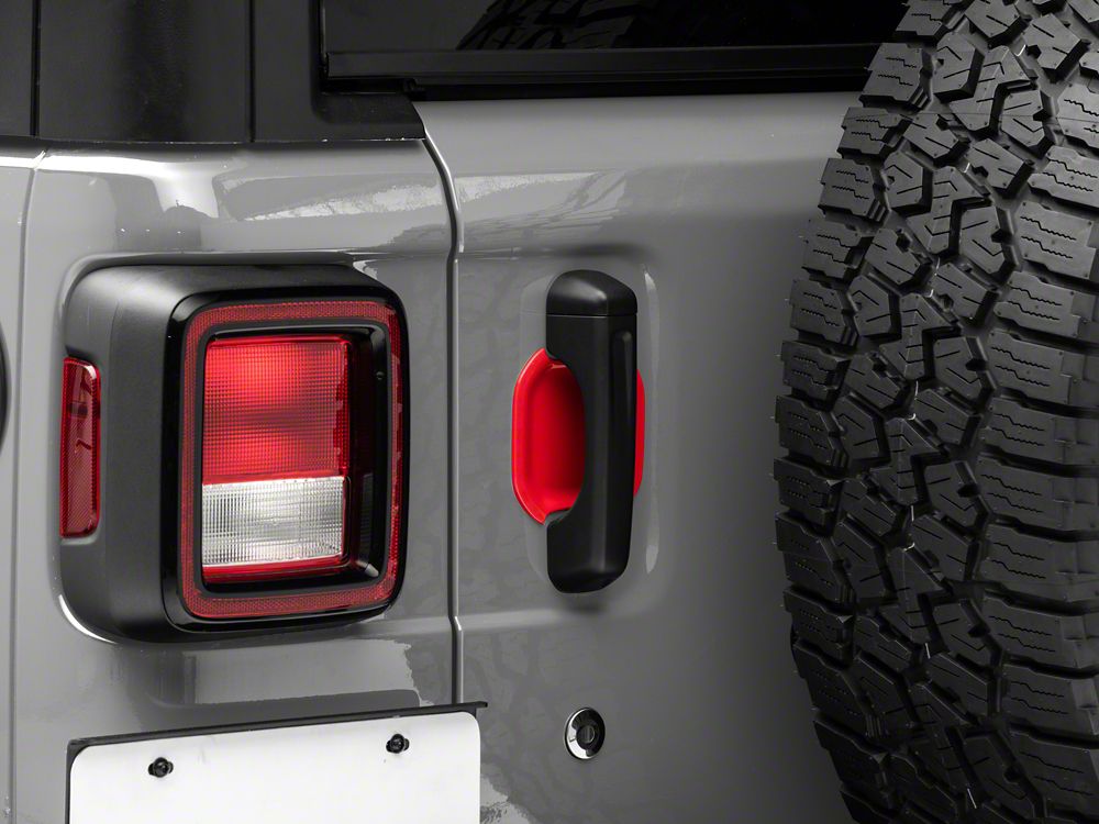 RedRock Exterior Door Handle Guards; Red (18-25 Jeep Wrangler JL)