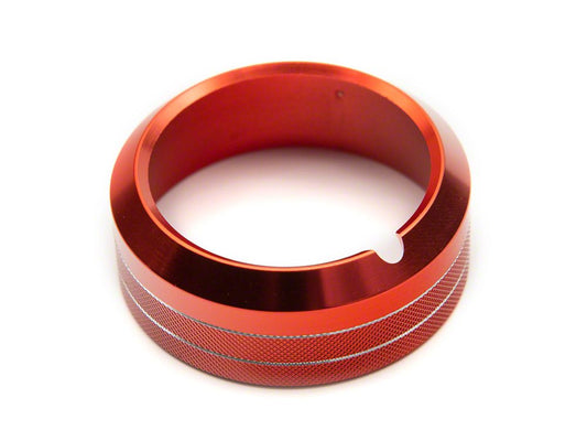 RedRock Billet Aluminum Headlight Knob Trim Ring; Red (18-25 Jeep Wrangler JL)