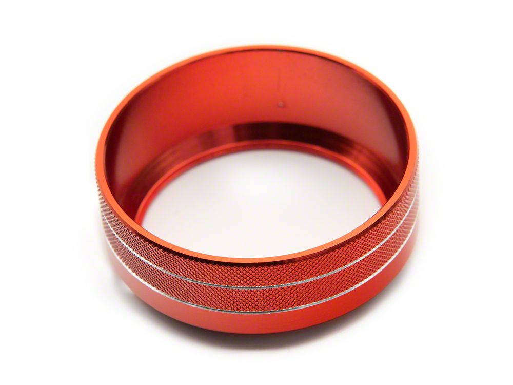 RedRock Billet Aluminum Headlight Knob Trim Ring; Red (18-25 Jeep Wrangler JL)