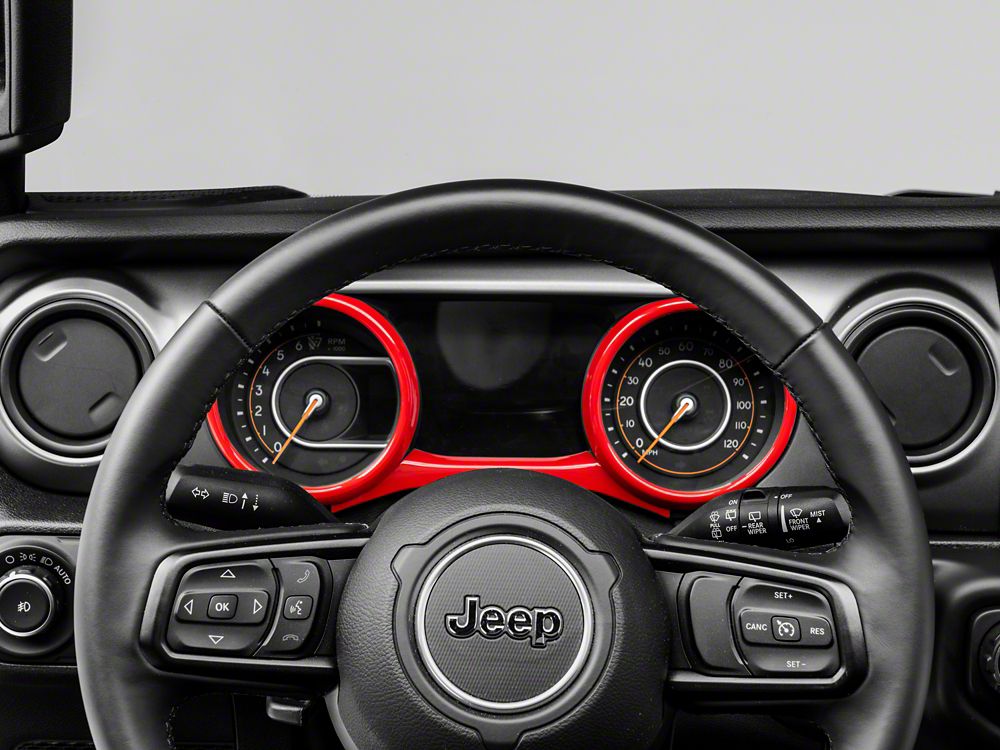 RedRock Gauge Cluster Trim; Red (18-25 Jeep Wrangler JL)