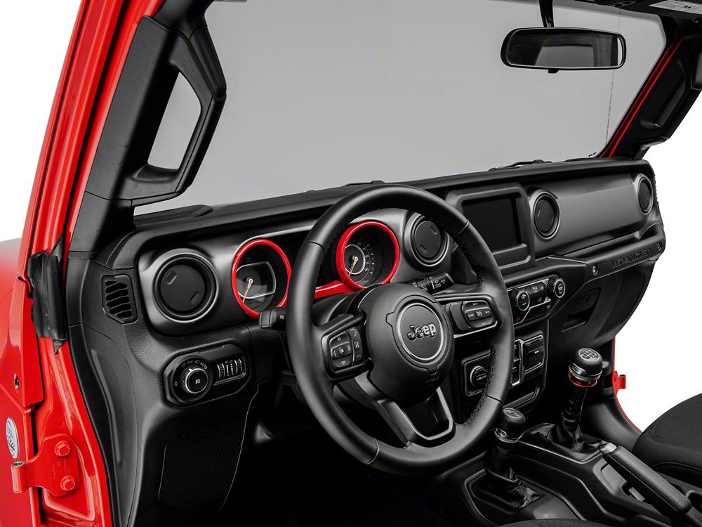 RedRock Gauge Cluster Trim; Red (18-25 Jeep Wrangler JL)
