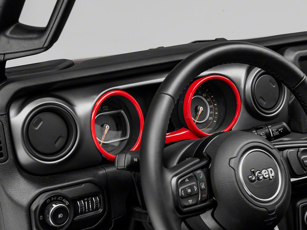 RedRock Gauge Cluster Trim; Red (18-25 Jeep Wrangler JL)