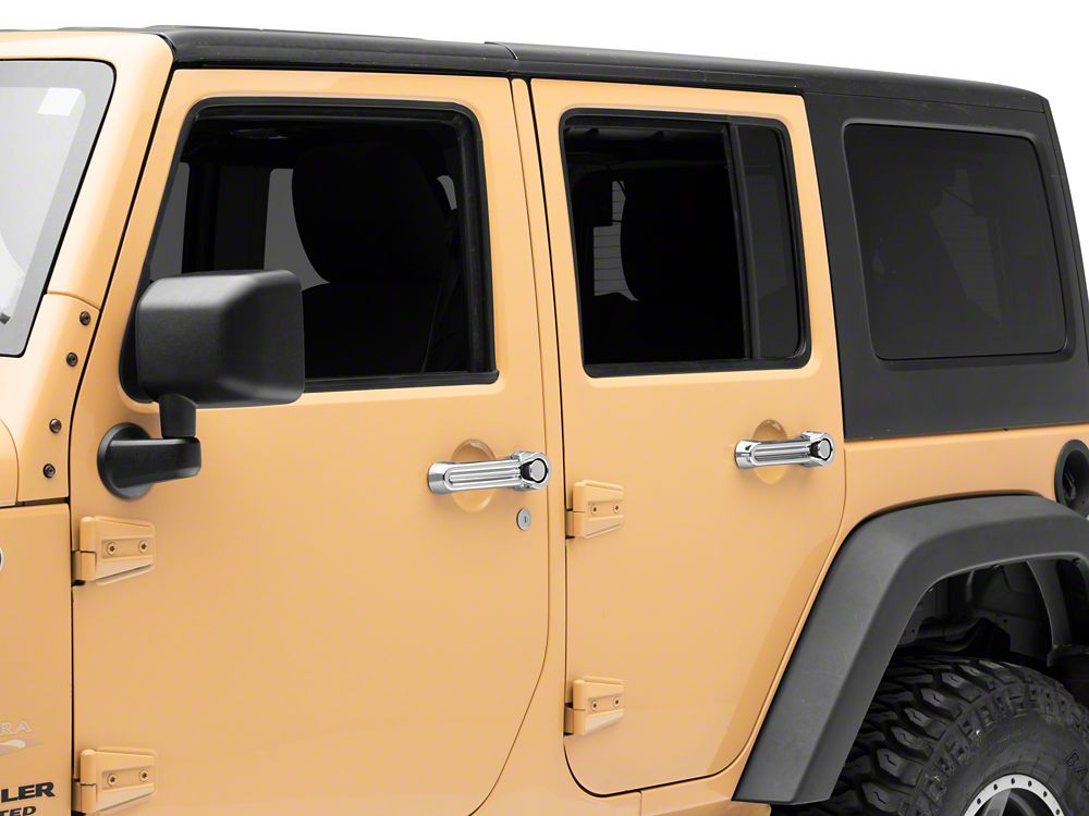 RedRock Door Handle Covers; Chrome (07-18 Jeep Wrangler JK 4-Door)