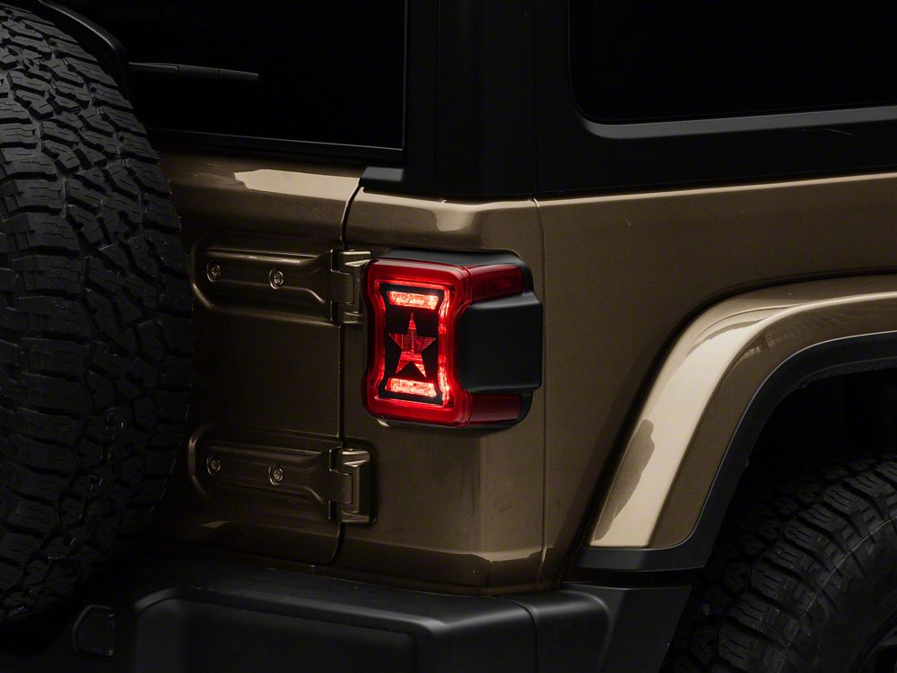 RedRock Star Tail Light Covers (18-25 Jeep Wrangler JL w/ Factory LED Tail Lights)
