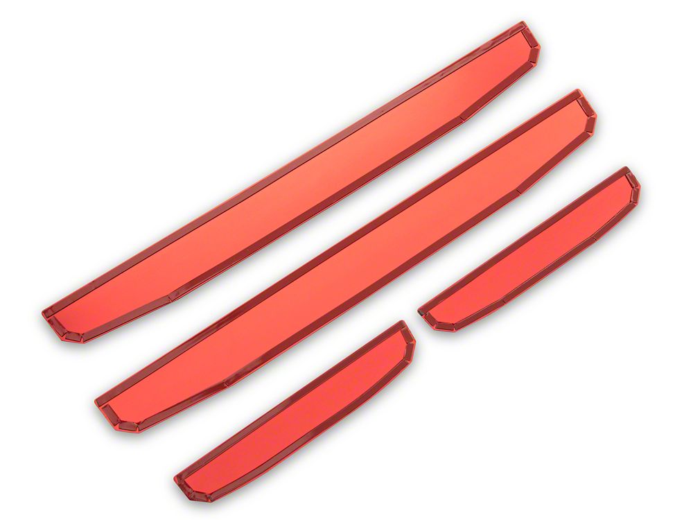 RedRock Door Sill Entry Guards with Flag; Red (18-25 Jeep Wrangler JL 4-Door)