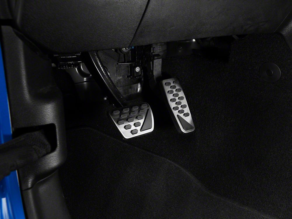 british car pedals RedRock Billet Aluminum Pedal Covers (18-25 Jeep Wrangler JL w/ Automatic Transmission)