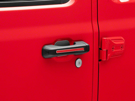 RedRock Door Handle Inserts; Red (18-25 Jeep Wrangler JL 4-Door)