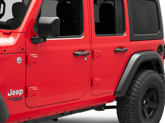 RedRock Door Handle Inserts; Red (18-25 Jeep Wrangler JL 4-Door)