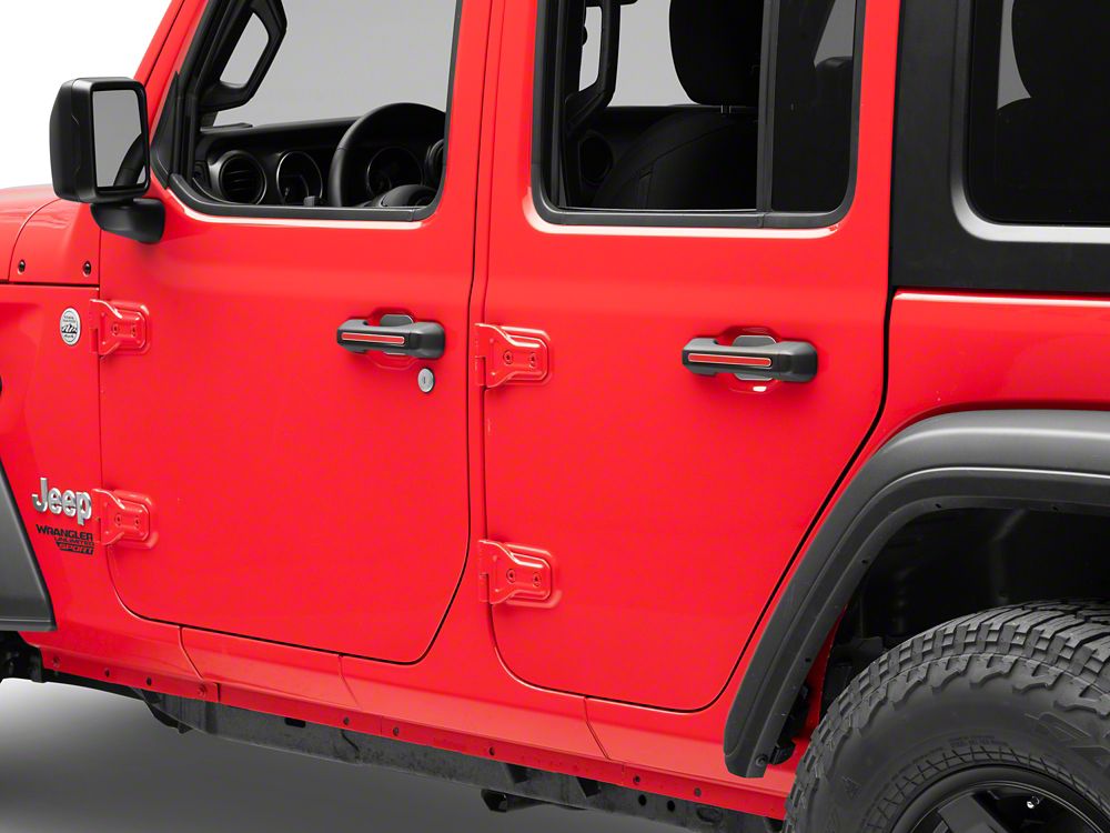 RedRock Door Handle Inserts; Red (18-25 Jeep Wrangler JL 4-Door)