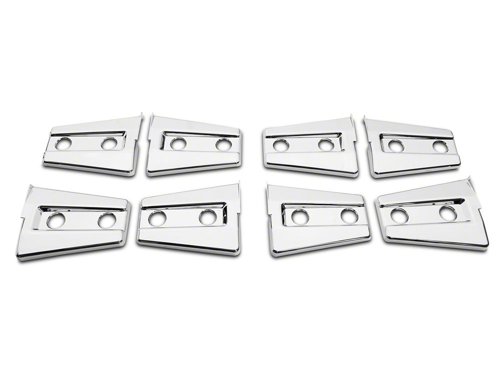 RedRock Door Hinge Covers; Chrome (07-18 Jeep Wrangler JK)