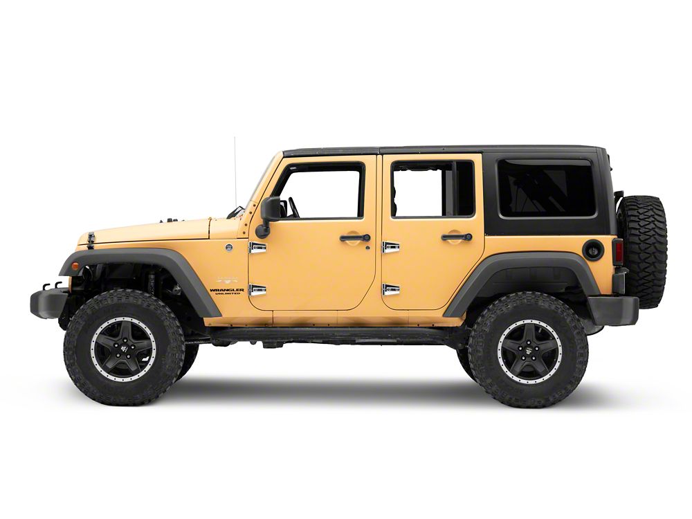 RedRock Door Hinge Covers; Chrome (07-18 Jeep Wrangler JK)