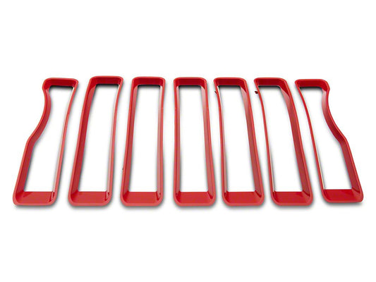 RedRock Grille Inserts; Red (18-23 Jeep Wrangler JL w/o TrailCam, Excluding Rubicon & Sahara)