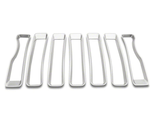 RedRock Grille Inserts; Silver (18-23 Jeep Wrangler JL w/o TrailCam)