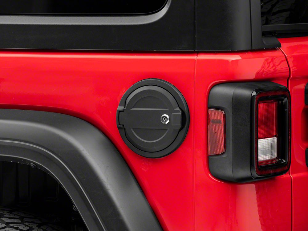 RedRock Locking Aluminum Fuel Filler Door Cover (18-25 Jeep Wrangler JL, Excluding Diesel)