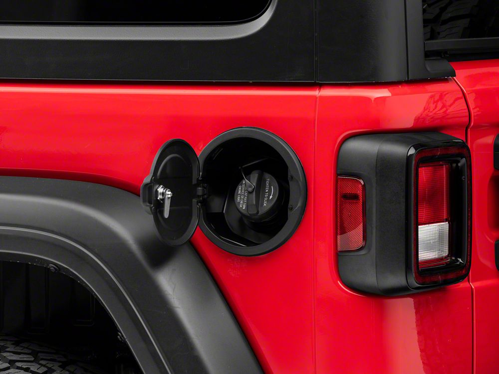 RedRock Locking Aluminum Fuel Filler Door Cover (18-25 Jeep Wrangler JL, Excluding Diesel)