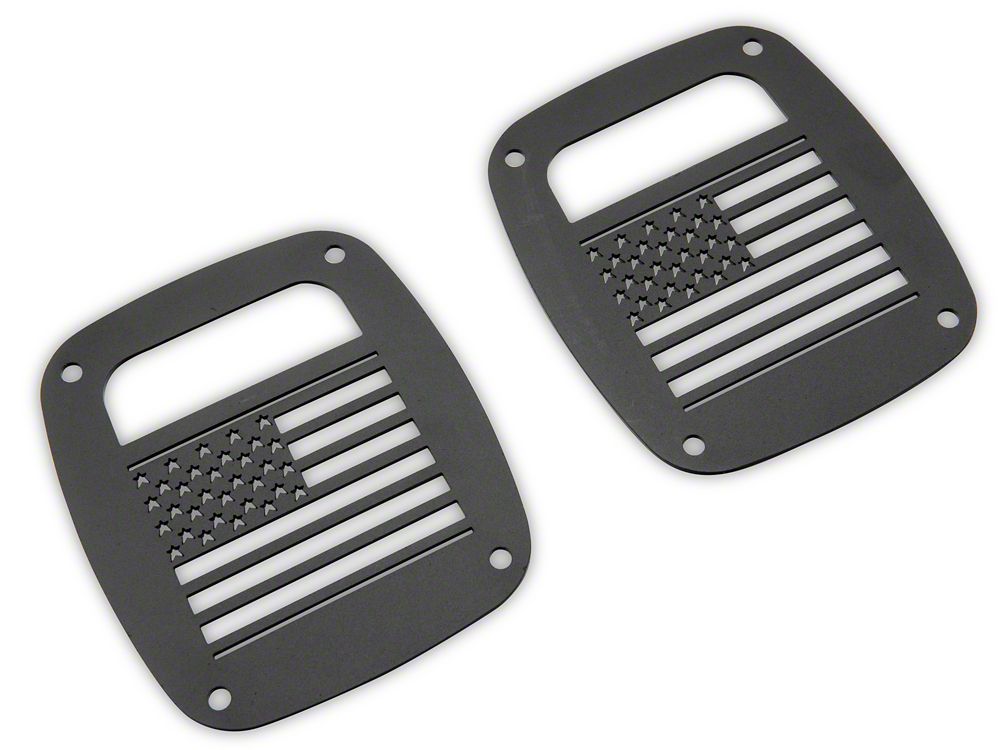 RedRock Tail Light Covers; Old Glory (97-06 Jeep Wrangler TJ)