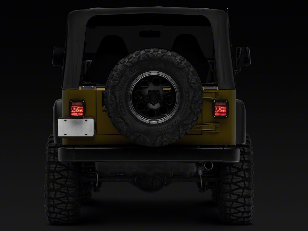 RedRock Tail Light Covers; Old Glory (97-06 Jeep Wrangler TJ)