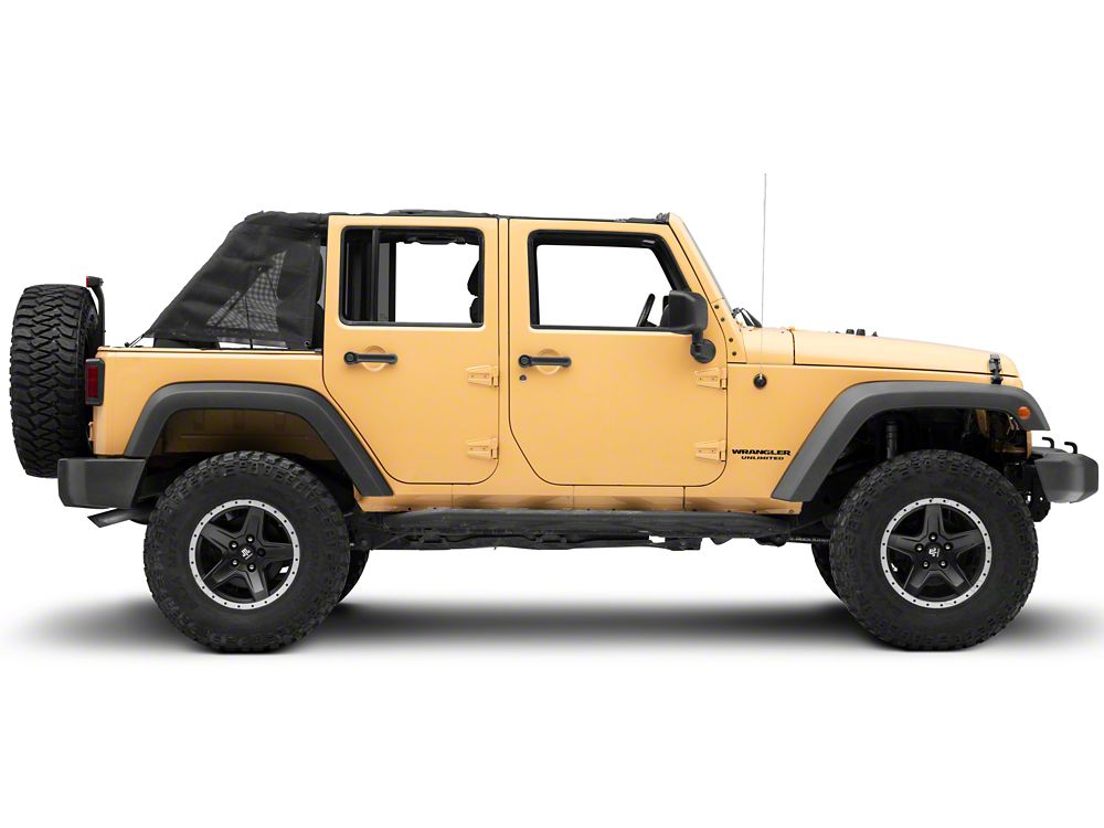 RedRock Mesh Wrap-Around Cargo Shade; Black (07-18 Jeep Wrangler JK 4-Door)