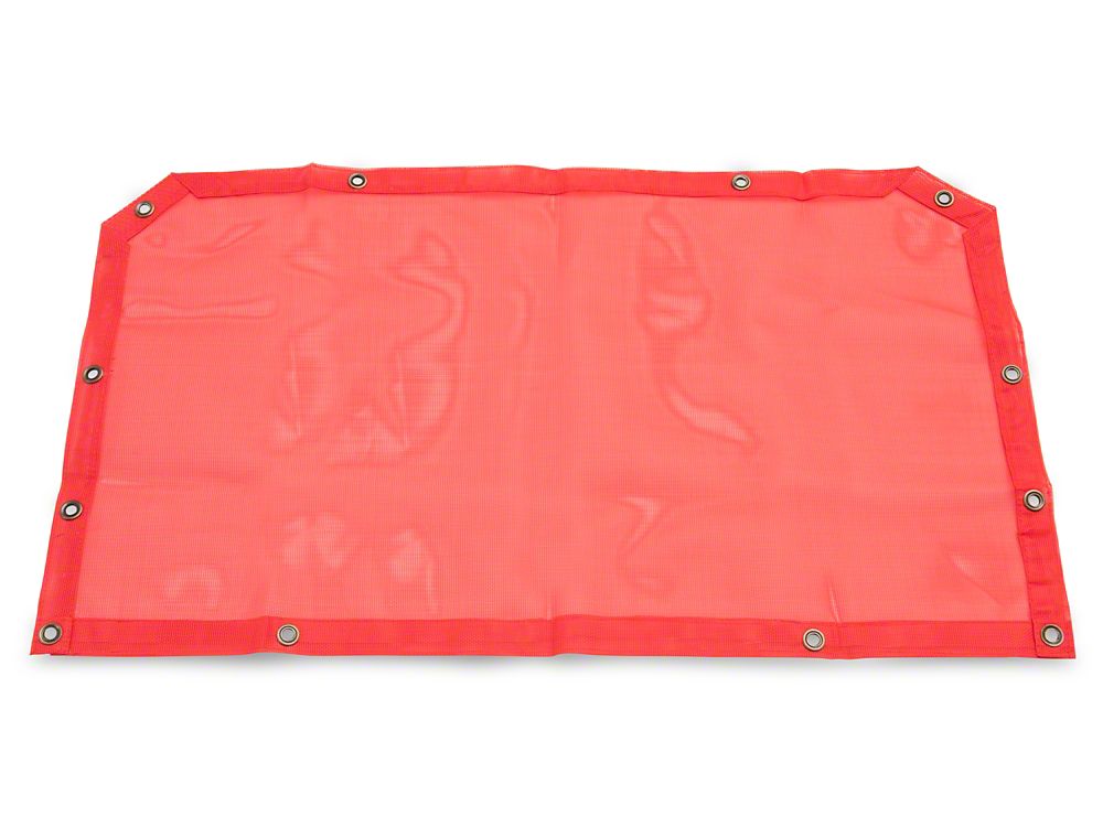 RedRock Mesh Sun Shade; Front; Red (07-18 Jeep Wrangler JK)