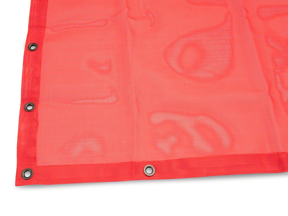 RedRock Mesh Sun Shade; Front; Red (07-18 Jeep Wrangler JK)